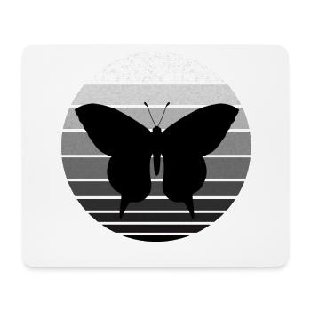 Shirt mit Retro Vintage Schmetterling Sommer - Mousepad (Querformat) - Weiß - Vorne