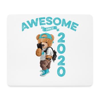 2020 Birthday Teddy Bear Awesome since - Mouse Pad (horizontal) - white - Front