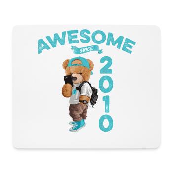 2010 Birthday Teddy Bear Awesome since - Mouse Pad (horizontal) - white - Front