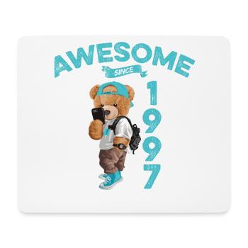 1997 Birthday Teddy Bear Awesome since - Mouse Pad (horizontal) - white - Front