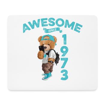 1973 Birthday Teddy Bear Awesome since - Mouse Pad (horizontal) - white - Front