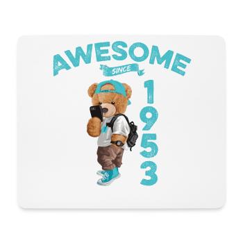1953 Birthday Teddy Bear Awesome since - Mouse Pad (horizontal) - white - Front