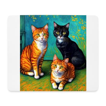 Impressionistic Cat Impressionism Cats Painting C - Mouse Pad (horizontal) - white - Front