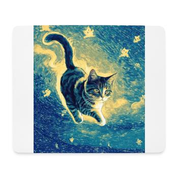 Surreale impressionistische Katze Impressionismus Katzen Ar - Mousepad (Querformat) - Weiß - Vorne