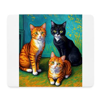 Surreale impressionistische Katze Impressionismus Katzen Ar - Mousepad (Querformat) - Weiß - Vorne