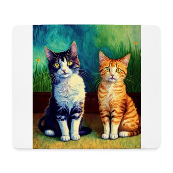 Surreale impressionistische Katze Impressionismus Katzen Ar - Mousepad (Querformat) - Weiß - Vorne