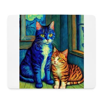 Surreale impressionistische Katze Impressionismus Katzen Ar - Mousepad (Querformat) - Weiß - Vorne