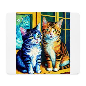 Surreal Impressionistic Cat Impressionism Cats Ar - Mouse Pad (horizontal) - white - Front