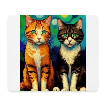 Surreale impressionistische Katze Impressionismus Katzen Ar - Mousepad (Querformat) - Weiß - Vorne