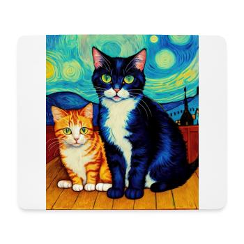 Surreale impressionistische Katze Impressionismus Katzen Ar - Mousepad (Querformat) - Weiß - Vorne