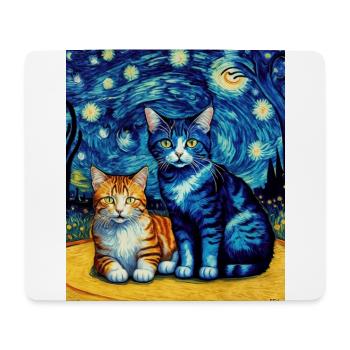 Surreale impressionistische Katze Impressionismus Katzen Ar - Mousepad (Querformat) - Weiß - Vorne
