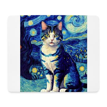 Surreale impressionistische Katze Impressionismus Katzen Ar - Mousepad (Querformat) - Weiß - Vorne