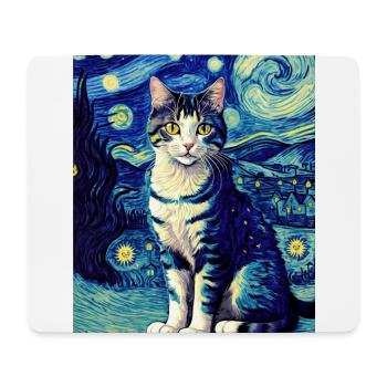 Surreal Impressionistic Cat Impressionism Cats Ar - Mouse Pad (horizontal) - white - Front