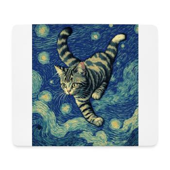 Surreale impressionistische Katze Impressionismus Katzen Ar - Mousepad (Querformat) - Weiß - Vorne