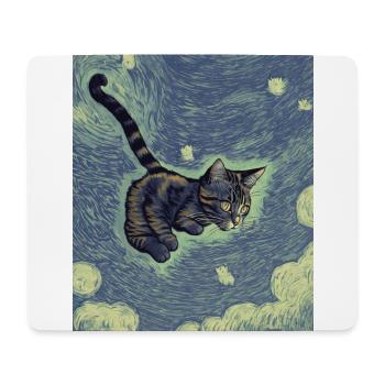 Surreale impressionistische Katze Impressionismus Katzen Ar - Mousepad (Querformat) - Weiß - Vorne
