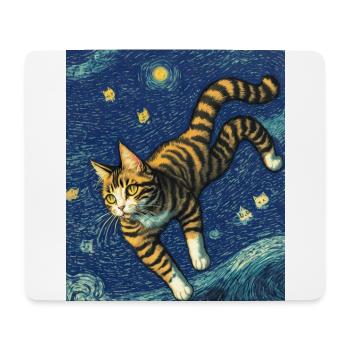 Surreale impressionistische Katze Impressionismus Katzen Ar - Mousepad (Querformat) - Weiß - Vorne