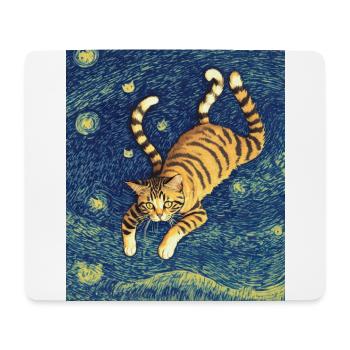 Surreale impressionistische Katze Impressionismus Katzen Ar - Mousepad (Querformat) - Weiß - Vorne