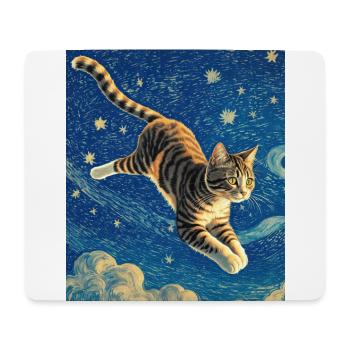 Surreale impressionistische Katze Impressionismus Katzen Ar - Mousepad (Querformat) - Weiß - Vorne