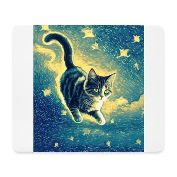 Surreale impressionistische Katze Impressionismus Katzen Ar - Mousepad (Querformat) - Weiß - Vorne