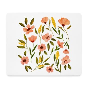 Floral Design, Sommergartenblumen, Aquarell - Mousepad (Querformat) - Weiß - Vorne