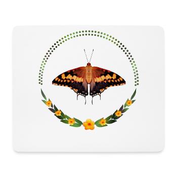 Fleurs de Joker tachetées de papillon - Tapis de souris (format paysage) - blanc - Devant