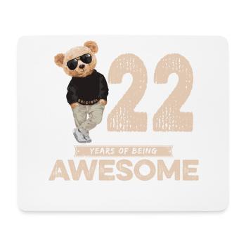 22 Years of being Awesome Teddy Bear - Mousepad (Querformat) - Weiß - Vorne