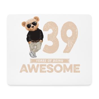 39 Years of being Awesome Teddy Bear - Mousepad (Querformat) - Weiß - Vorne
