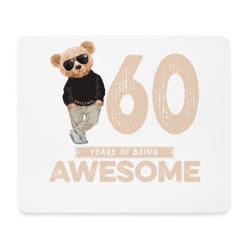 60 Years of being Awesome Teddy Bear - Mousepad (Querformat) - Weiß - Vorne