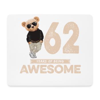 62 Years of being Awesome Teddy Bear - Mouse Pad (horizontal) - white - Front