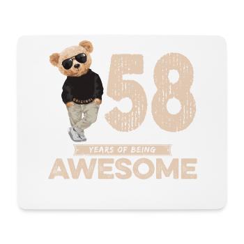 58 Years of being Awesome Teddy Bear - Mousepad (Querformat) - Weiß - Vorne