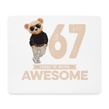 67 Years of being Awesome Teddy Bear - Mouse Pad (horizontal) - white - Front