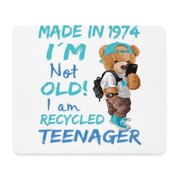 1974 Geburtstag Teddy funny old Teenager - Mousepad (Querformat) - Weiß - Vorne