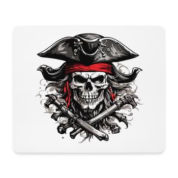 Jolly Roger Piraten Schädel Party Halloween Design - Mousepad (Querformat) - Weiß - Vorne