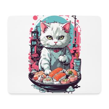 Style esthétique de chat Sushi Pastel gothique - Tapis de souris (format paysage) - blanc - Devant