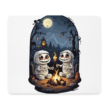 Kinder Halloween Lagerfeuer Mumien Cartoon - Mousepad (Querformat) - Weiß - Vorne