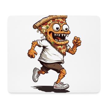 Pizzastück Monster Design für Pizza Liebhaber - Mousepad (Querformat) - Weiß - Vorne
