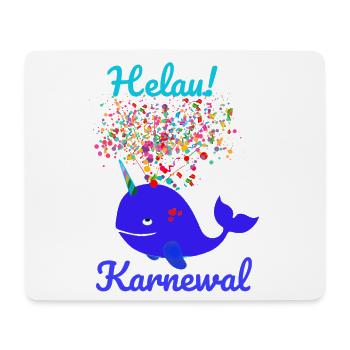 Carnaval, Carnaval, Baleine, Confettis, Helau - Tapis de souris (format paysage) - blanc - Devant