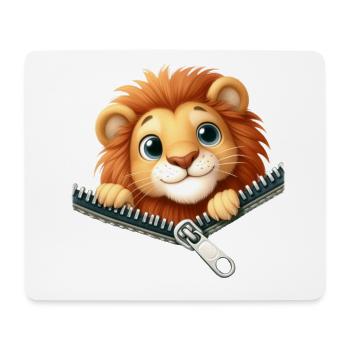 Lion with zipper - Mouse Pad (horizontal) - white - Front