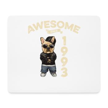 1993 Geburtstag Awesome since Cool Dog - Mousepad (Querformat) - Weiß - Vorne