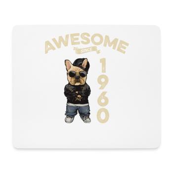 1960's Birthday Awesome since Cool Dog - Mouse Pad (horizontal) - white - Front