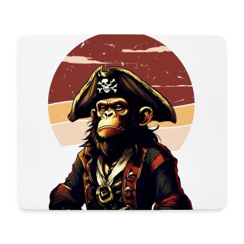 Capitaine Bande Dessinée Singe Pirate Caraïbes - Tapis de souris (format paysage) - blanc - Devant