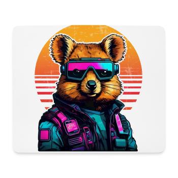 Quokka with hamster cheeks in the sunset - Mouse Pad (horizontal) - white - Front
