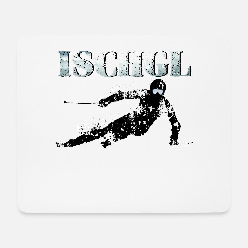 Ischgl Profi-Skifahrer, Ski-Snowboard Ischgl Pro - Mousepad (Querformat) - Weiß
