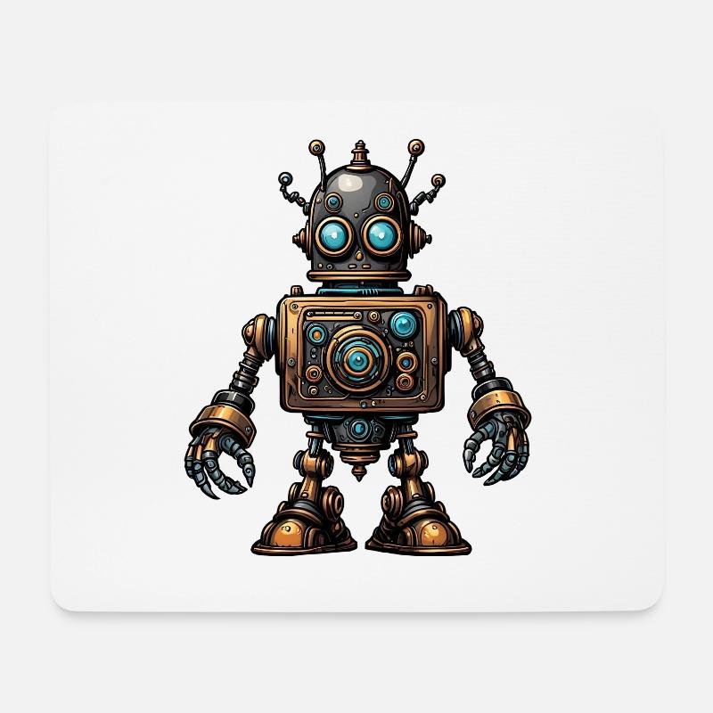 Steampunk robot - Mouse Pad (horizontal) - white