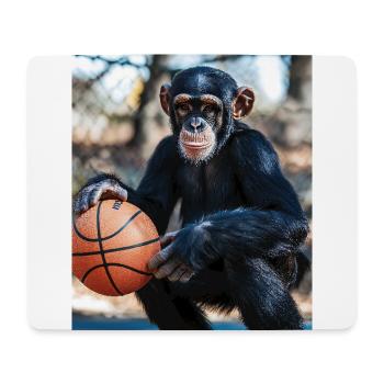 Chimpanzee Basketball - Mouse Pad (horizontal) - white - Front