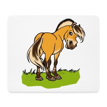 Smiling fjord horse - Mouse Pad (horizontal) - white - Front
