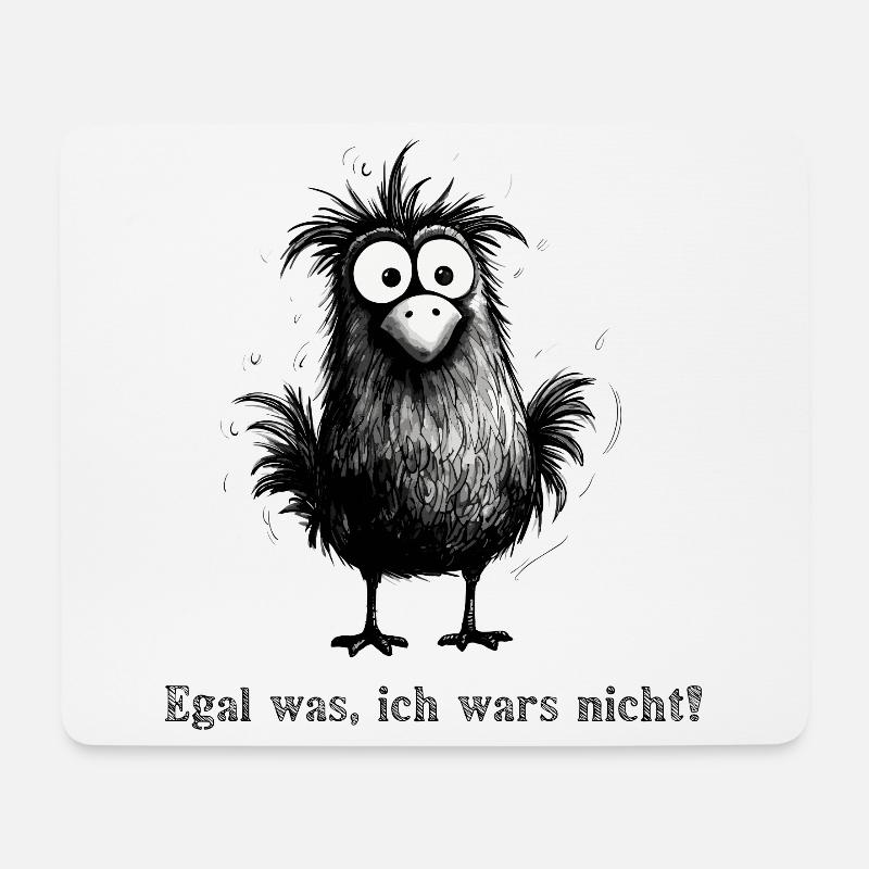 Lustiges Vogel Design mit: Egal was ich wars nicht - Mousepad (Querformat) - Weiß