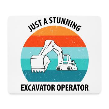 Excavatrice Excavatrice Conducteur Excavatrice Camion - Tapis de souris (format paysage) - blanc - Devant