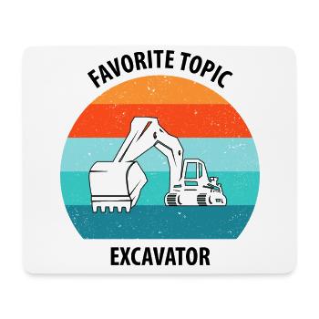Excavatrice Excavatrice Conducteur Excavatrice Camion - Tapis de souris (format paysage) - blanc - Devant