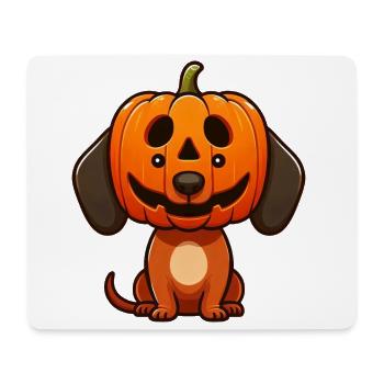 Halloween Teckel Chien Citrouille Dessin animé Mignon - Tapis de souris (format paysage) - blanc - Devant